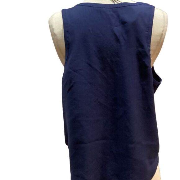 NWT Good American Good Touch Cutaway Woven Tank Navy Blue L - Picture 13 of 13